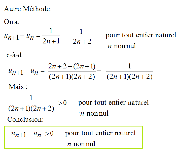 Autremethodepourlesignedeu n 1 u n