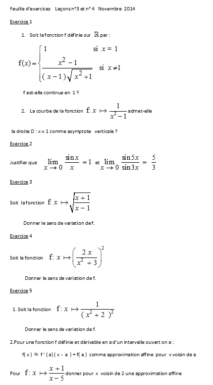 Feuille ex lecons 3 et 4 ts nov 2014